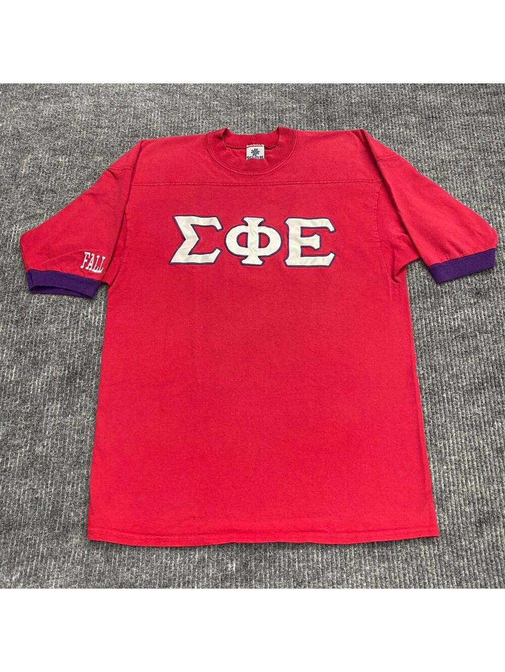 Vintage Sigma Phi Epsilon SigEp Fraternity Shirt Men L Red White Embroidered USA